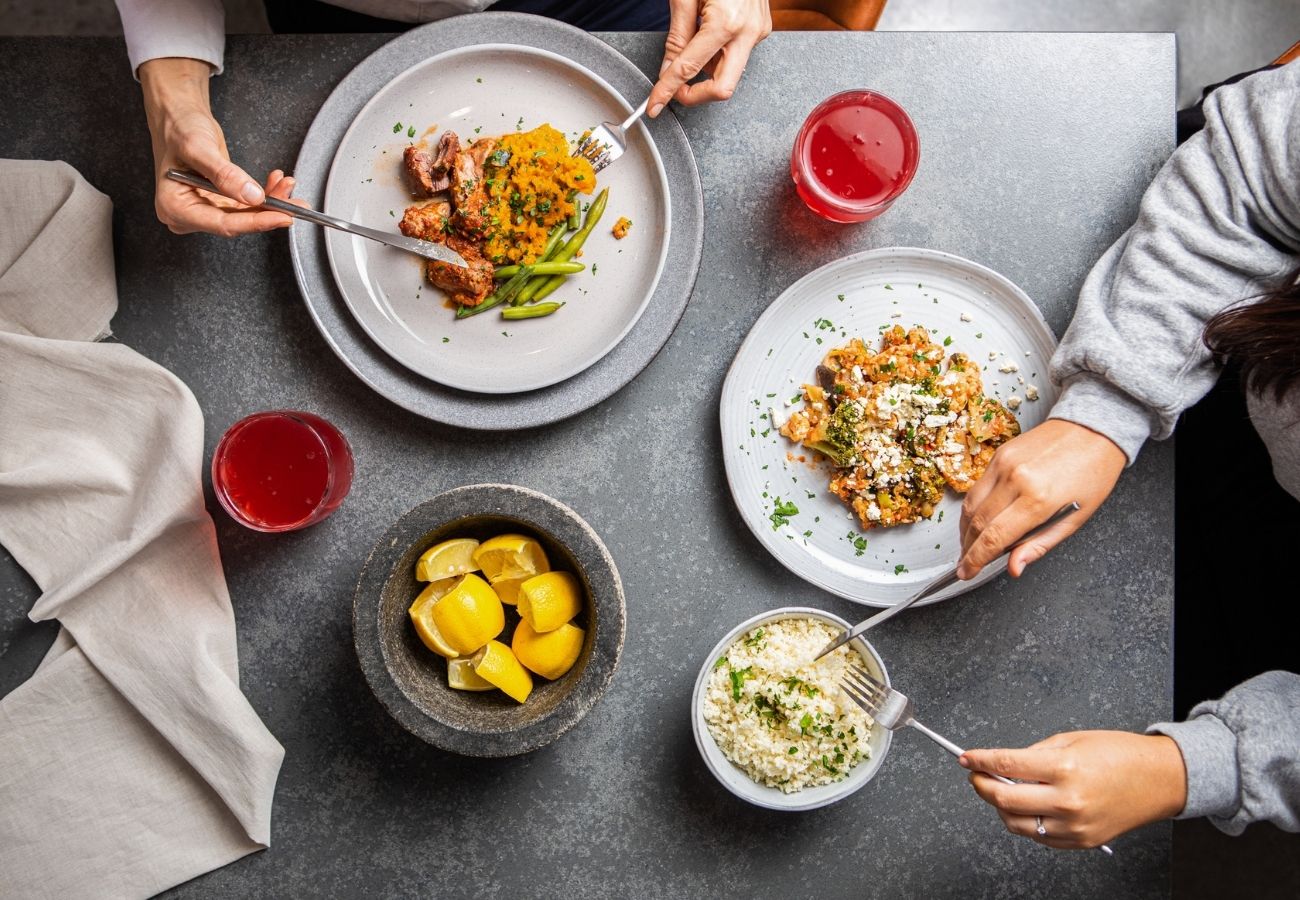 healthy meals being enjoyed by customers