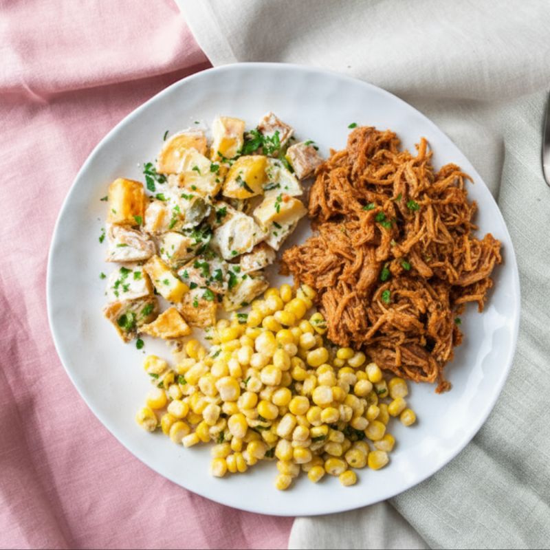 Pulled pork with potato salad