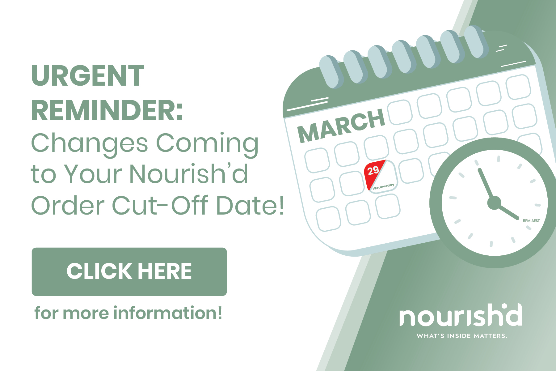 UPDATE Nourish d Order Cut Off Date Change Nourishd