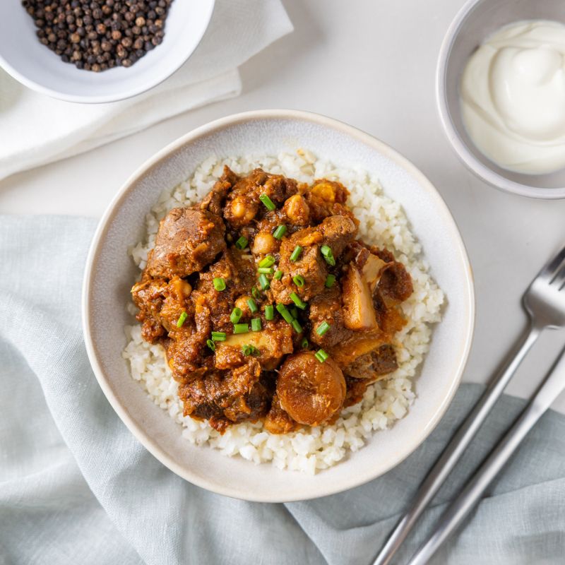 Moroccan Beef & Apricot Tagine with Cauliflower Rice