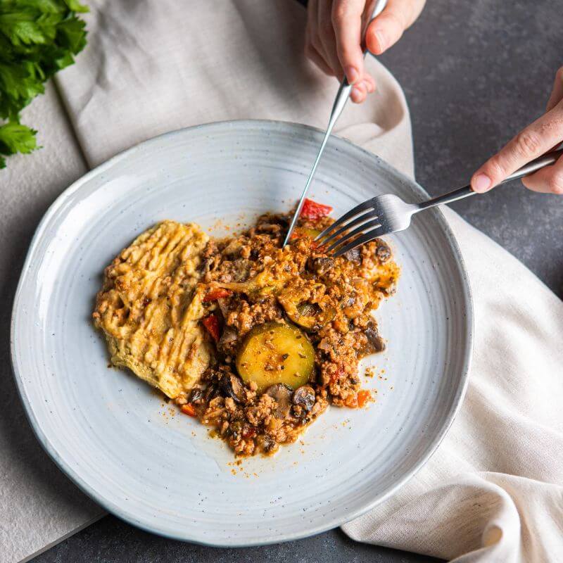 Savoury Mince with Baba Ganoush