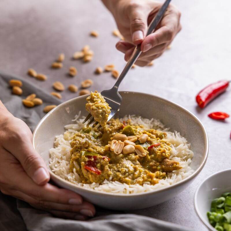 Satay Chicken and Basmati Rice